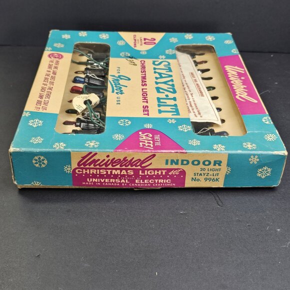 Stayz-Lit Vintage Christmas String Light Set WORKS with Box And Spare Bulbs 996K - Picture 14 of 15